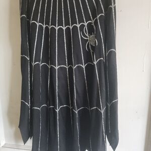 Lightweight polyester skirt with glitter web 🕸 & spider 🕷 graphic